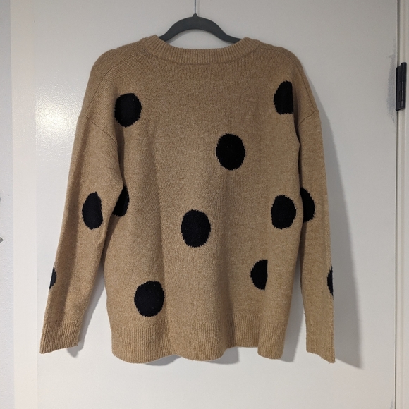 Madewell Dot Pullover Sweater, Camel Polkadot, Size S - Picture 4 of 8
